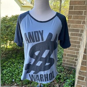 Andy Warhol Elbow Sleeve Blue $ Tee size S